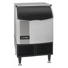 Air-cooled undercounter ice machine producing 238 lb of half-dice ice per day. Gray finish, 39 in height, 24 1/2 in width. Suitable for commercial kitchens, bars, and restaurants requiring a compact ice maker that fits under standard counters.