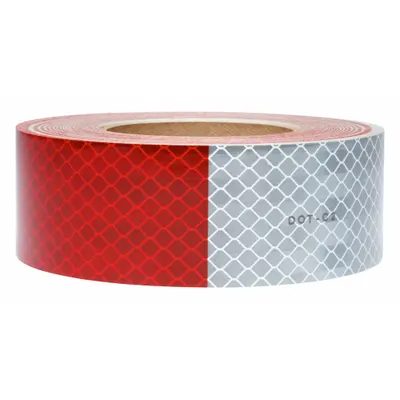 3M Conspicuity Reflective Tape 913-32, Red/White, 2 in x 50 yd, Acrylic - Vehicle Reflective Tapes