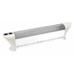 This portable electric baseboard heater delivers 1500W (5118 BtuH) of supplemental warmth for individual rooms or zones. It operates on 120V AC with a 1-15P plug and features overheat protection. The white housing measures 38-7/8 in x 9-1/16 in x 5-1/16 in.