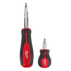 This 2-piece multi-bit screwdriver set includes nut driver, Phillips, and slotted tips for general fastening tasks. The cushion grip provides comfort during use. Suitable for driving and removing fasteners in maintenance, assembly, and repair work.