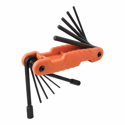 KLEIN TOOLS Folding Hex Key Set: 1 - 5 Pieces, Folding, SAE, Std End, Long, 1 Pieces - Folding Key Sets