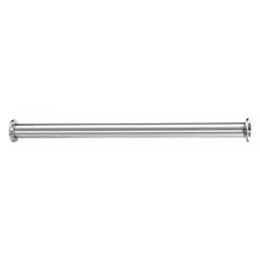 This straight vacuum tube fitting is made of 304 stainless steel and has a 2 in OD x 2 in Pipe, NW x NW configuration with Trade Number 50. It is rated for vacuum service up to 10-7 torr at 72°F. Commonly used in high-vacuum systems for connecting tubing to pipe in industrial processes.