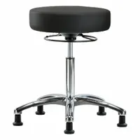 Stool: Vinyl, Ht Range 21 1/4 in to 28 3/4 in, 17 in Seat Wd, 17 in Seat Dp, 5 Glides, 0 Casters (MPN BR-VMBSO-CR-NF-RG-8540)
