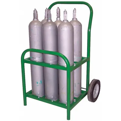 SAFTCART MDE-6 Two-Wheel Tilt-Back Vertical Medical Cylinder Cart - Two-Wheel Tilt-Back Vertical Medical Cylinder Carts