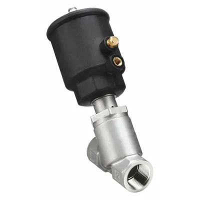 ASCO Angle Body Piston Valve: 2-Way, Normally Closed, 1/2 in Pipe Size - 2-Way/2-Position, Normally Closed Air-Operated Valves