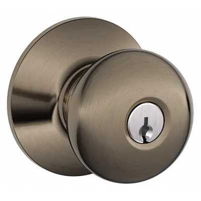 SCHLAGE F51A PLY 620 Office Knob Lockset, Plymouth Style, Nickel Finish - Office Knob Locksets