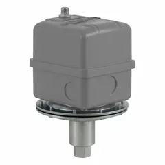 Electromechanical diaphragm vacuum switch for power circuits. Monitors vacuum or pressure levels and actuates a DPST contact at set point. Maximum pressure rating 100 psi. Connection: 1/4-18" FNPT. Suitable for industrial automation, packaging, and material handling systems.