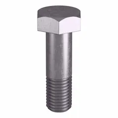 Grade B8 heavy hex bolt, stainless steel, plain finish, with 7/8"-9 thread size and 3-inch length. Meets ASTM A193 material quality standards and ASME B18.2.1 dimensional standards. Suitable for high-temperature and high-pressure applications such as pressure vessels, flanges, and valve assemblies. Supplied in a small pack without nut.