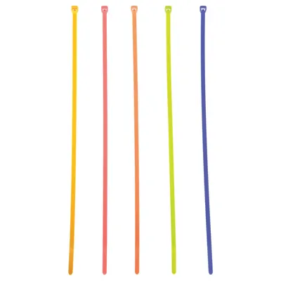 TY-RAP Cable Tie Kit: 100 Pieces, Nylon 6/6, Plastic Pawl Locking, Assorted Colors - Cable Tie Assortment Kits