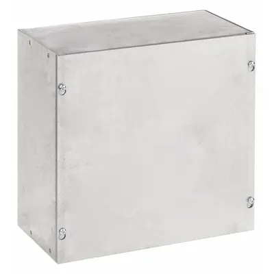 HOFFMAN Enclosure: Steel, 18 in x 18 in x 8 in, NEMA 1, Solid Cover, Screw On - Steel Indoor Enclosures with Screw-On Covers