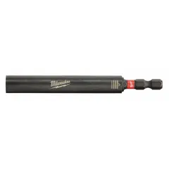 Impact-rated bit holder with magnetic screw guide for 1/4 in hex-shank bits. Designed to align and drive screws in tight or overhead applications, reducing bit slippage. Compatible with impact drivers for construction and general fastening tasks.