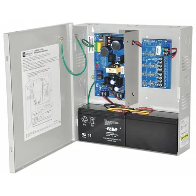 ALTRONIX AL400ULPD4 Power Supply Board with Enclosure, 115V AC Input, Steel - Power Supply Boards with Enclosures