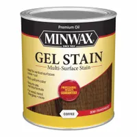 This interior oil-based gel stain is formulated for use on wood, metal, fiberglass, and PVC surfaces. Its semi-transparent Coffee color enhances grain while providing a controlled, drip-resistant application. Suitable for refinishing furniture, doors, trim, and other interior projects