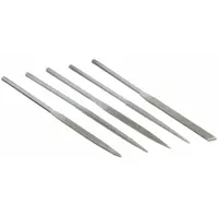 Needle File Set: Equaling/Half Round/Round/Square/Triangular, 140 mm Lg without Tang, 5 Pieces (MPN NF4205D126)