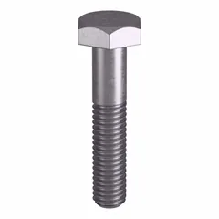 Grade B8M heavy hex bolt with 3/8"-16 thread size, plain finish, and inch system. Meets ASTM A193 material standards and ASME B18.2.1 dimensional standards. Suitable for structural applications requiring corrosion resistance and high-temperature performance, such as in pressure vessels, flanges, and piping systems.