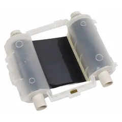 Black resin ribbon for industrial label printers, compatible with GlobalMark 2. Scratch-resistant, RoHS compliant. Used for durable identification, cable marking, and asset tracking in manufacturing and facility environments.