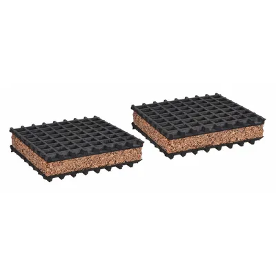 MASON Vibration Isolator Pad: Neoprene, Waffle Pad Top, 2 in Lg, 2 in Wd, 1 in Ht - Vibration-Isolating Pads & Sheets