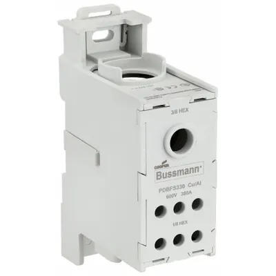 BUSSMANN Power Distribution Block: Finger-Safe, Lug, Lug - Finger-Safe Blocks with Lugs