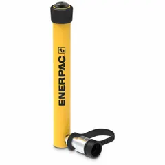 Steel-bodied single-acting hydraulic ram with 5-ton nominal capacity and 9-inch stroke. Designed for lifting, pressing, and positioning tasks in industrial maintenance, construction, and manufacturing environments.