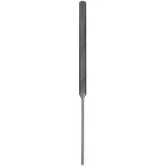 Hexagon steel SAE punch with 3/4 in shank width and 2 1/4 in taper length. Used for driving out pins, dowels, and fasteners in metalworking and maintenance tasks. Hexagon shank prevents rolling on work surfaces.