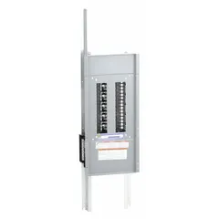 This Square D NQ series main lug convertible panel interior is rated for 400 A and features a copper bus. It accepts QHB, QOB, and QOB-VH circuit breakers. The interior measures 45 inches in height and 10 7/16 inches in width. It is used in commercial and industrial electrical distribution systems for main lug or convertible applications in panelboards and switchboards.