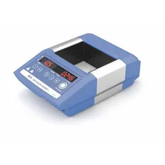 Digital dry block heater for cuvettes, with a maximum operating temperature of 40°C. Operates on 115V AC and features a digital display. Overall dimensions: 5 7/8 in width, 2 7/8 in height. Suitable for sample incubation and temperature-sensitive assays requiring consistent heating.