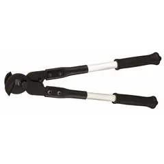 Shear-type cable cutter with fiberglass handle designed for cutting aluminum electric cable up to 350 kcmil maximum diameter. Used in electrical installation and maintenance tasks for cutting larger gauge aluminum conductors.