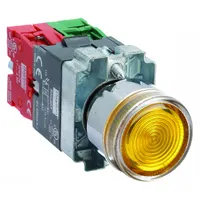 DAYTON Illuminated Push Button: Illuminated, Extended Profile, Metallic, 22 mm, 1NO/1NC