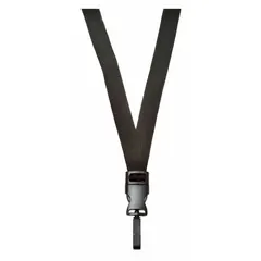 Horizontal/vertical lanyard for holding ID badges, keys, or small tools. Features a breakaway clasp that releases under tension for safety. Each lanyard is 36 inches long and 3/4 inch wide. Sold in a pack of 12.