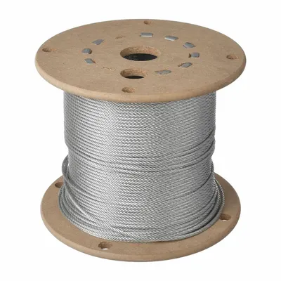 LEXCO CABLE Wire Rope: Stainless Steel, 7 x 7, 184 lb Working Load Limit, 250 ft Overall Lg - Corrosion-Resistant Stainless-Steel Wire Rope