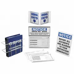 Wire rack with sign mounting for displaying safety information, instructions, or notices. English language, white and blue color. Mounting hardware not included.