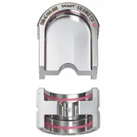 U Style die set for crimping 1/0 AWG electrical wire and cable. Includes upper and lower dies. For use with MILWAUKEE model 2779-22 tool. Suitable for industrial wiring applications requiring secure, consistent crimps
