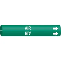 Pipe Marker: Air, Green, White, Fits 2 1/2 to 3 7/8 in Pipe O.D., 1 Pipe Markers, With Arrows (MPN 4001-C)
