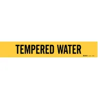 Pipe Marker: Tempered Water, Yellow, Black, Fits 2 1/2 to 7 7/8 in Pipe O.D., 1 Pipe Markers (MPN 7283-1)