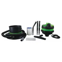Dry-use drum-top vacuum head for 55-gallon tanks. Delivers 267 cfm air flow with 3 hp peak horsepower. Includes 2-inch hose diameter. Suitable for heavy-duty debris collection in industrial facilities such as machining, material handling, and general plant cleanup