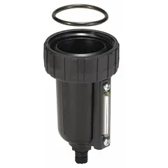 Zinc metal bowl kit for Parker PAII series drain valves. Used in compressed air systems to collect and drain condensate, helping maintain system efficiency. Includes bowl and related components for drain valve assembly.