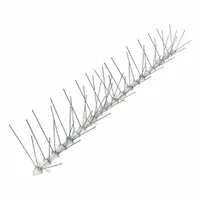 BIRD-X Bird Repellent Spikes: Std, Plastic Base, Clear, 10 ft Overall Lg, Stainless Steel Spikes (MPN STS-10)