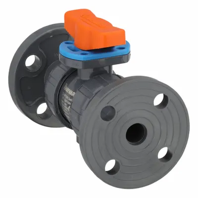 HAYWARD FLOW CONTROL PVC Ball Valve, 3/4 in, Class 150 Flange, Three-Piece - PVC Ball Valves