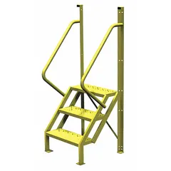This steel base ladder from TRI-ARC is finished in yellow. It measures 30 inches wide by 20 inches deep. Suitable for use as a stable access platform in industrial settings such as warehouses and factories for maintenance or elevated work.