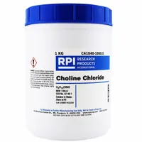 RPI Choline Chloride: 1 kg Volume, pH (10% Solution in H2O @ 25°C): 4.0 to 7.0 Special Information (MPN C41040-1000.0)