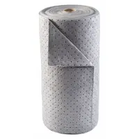 This polypropylene sorbent roll in bale format measures 150 ft in length and 30 in in width. Designed for absorbing industrial spills, leaks, and drips, it is suitable for use in maintenance, manufacturing, and facility operations