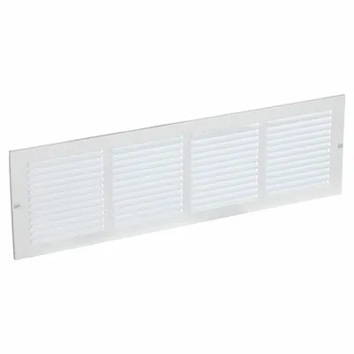 OEM Return Air Grille: Louvered Grille, White, Powder Coated, Steel, 7 3/4 in H - Surface-Mount Grilles