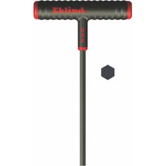 T-shaped hex key with a 3/32 in SAE tip size and a 9 in long arm. Made of steel with a black oxide finish. Used for turning hex socket fasteners in assembly, maintenance, and repair tasks.