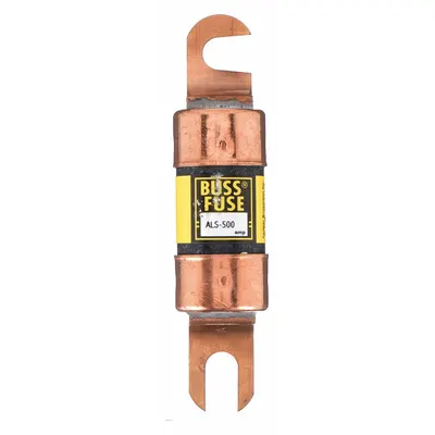 BUSSMANN Forklift Limiter Fuse: ALS Series, Bolt-On, Gen Purpose, 500 A, 48 V DC - Fast-Acting & General Purpose Bolt-On Fuses