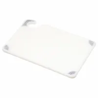 This white co-polymer cutting board measures 9 inches in length by 6 inches in width. NSF certified for food-contact safety, it is suitable for light-duty chopping and slicing in commercial kitchens and foodservice operations