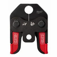 Steel press jaw for sub-compact press tools, designed for 5/8 in PEX pipe. Compatible with ASTM F1807/F2159 fittings. Used in plumbing and radiant heating systems for crimping PEX pipe onto fittings.
