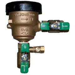 Lead-free pressure vacuum breaker with FNPT x FNPT connections and NPT threading. Designed for water media up to 180°F and high health hazard applications. Used for backflow prevention in commercial and industrial water systems, including irrigation, boiler feed, and process water lines.
