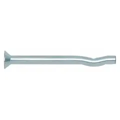 Flat steel drive anchor with zinc plating, designed for vibration-resistant fastening into concrete, block, or brick. Commonly used to secure electrical conduit, ductwork, and machinery brackets. Supplied in a 100-piece pack.