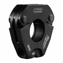 Press ring for 1-1/4 in black iron and steel pipe, constructed from 304 stainless steel, 316 stainless steel, and black iron. Designed for use with standard and extended press tools to form consistent press connections in industrial piping systems.