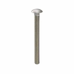 Square neck carriage bolt made from 316 stainless steel with a plain finish. Thread size 5/16"-18, length 3-1/2 in. The square neck prevents rotation during tightening, suitable for fastening metal to wood or metal in corrosive environments such as marine and chemical applications.